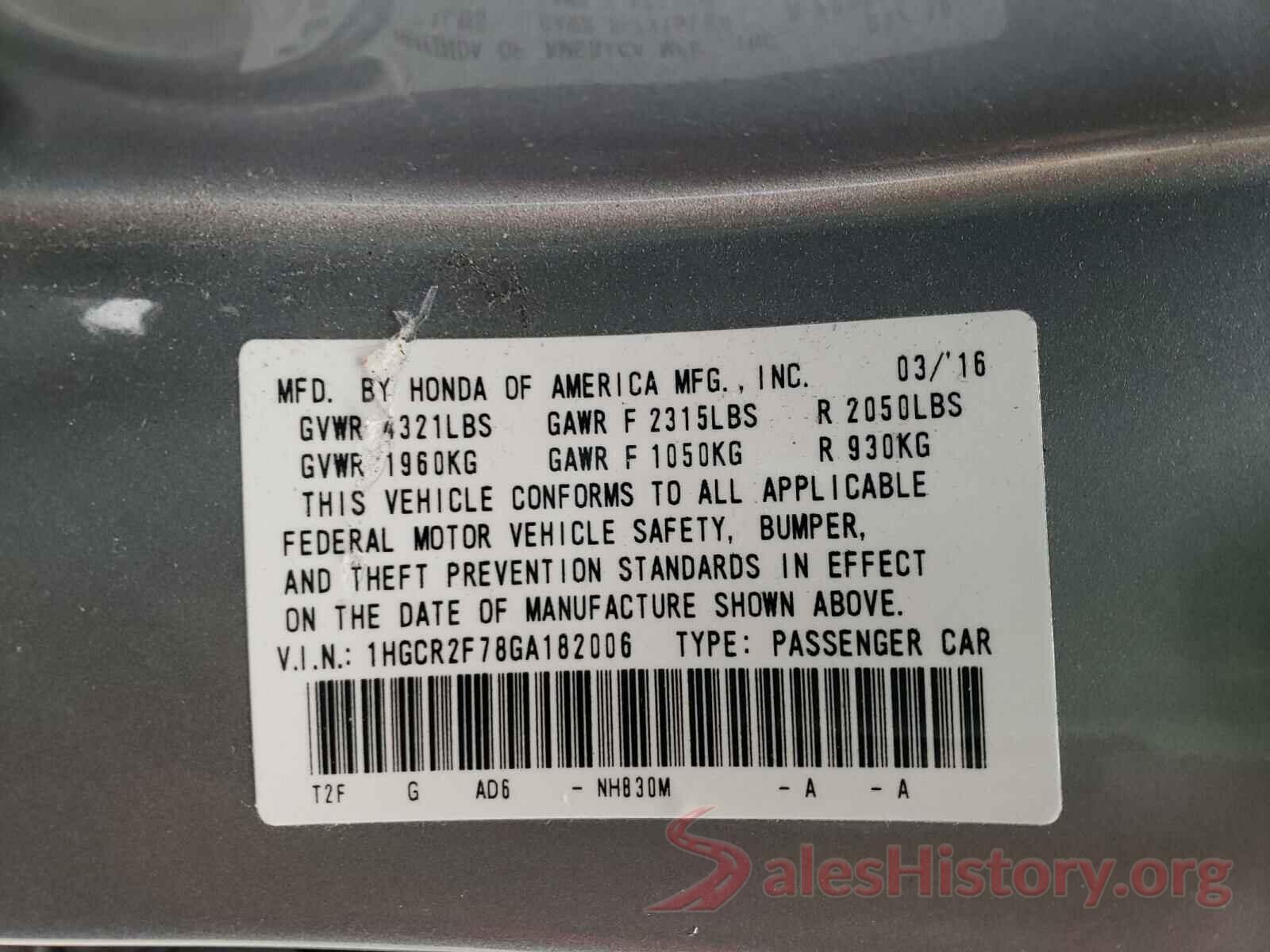 1HGCR2F78GA182006 2016 HONDA ACCORD