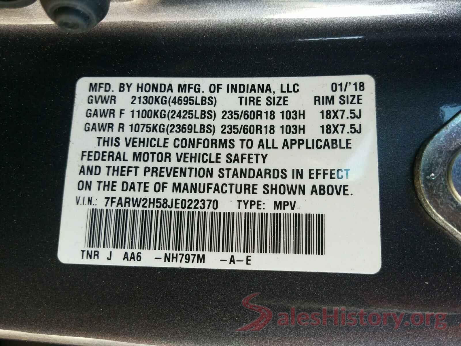 7FARW2H58JE022370 2018 HONDA CRV