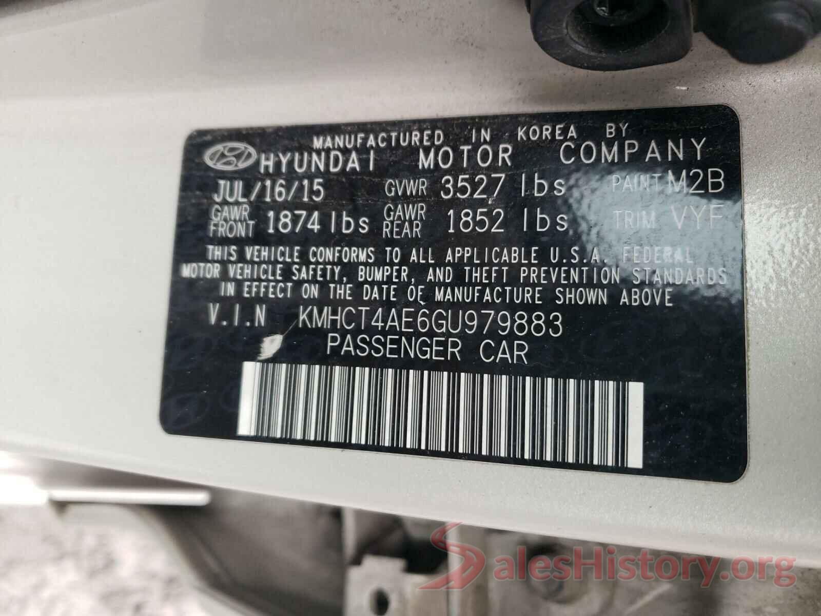 KMHCT4AE6GU979883 2016 HYUNDAI ACCENT