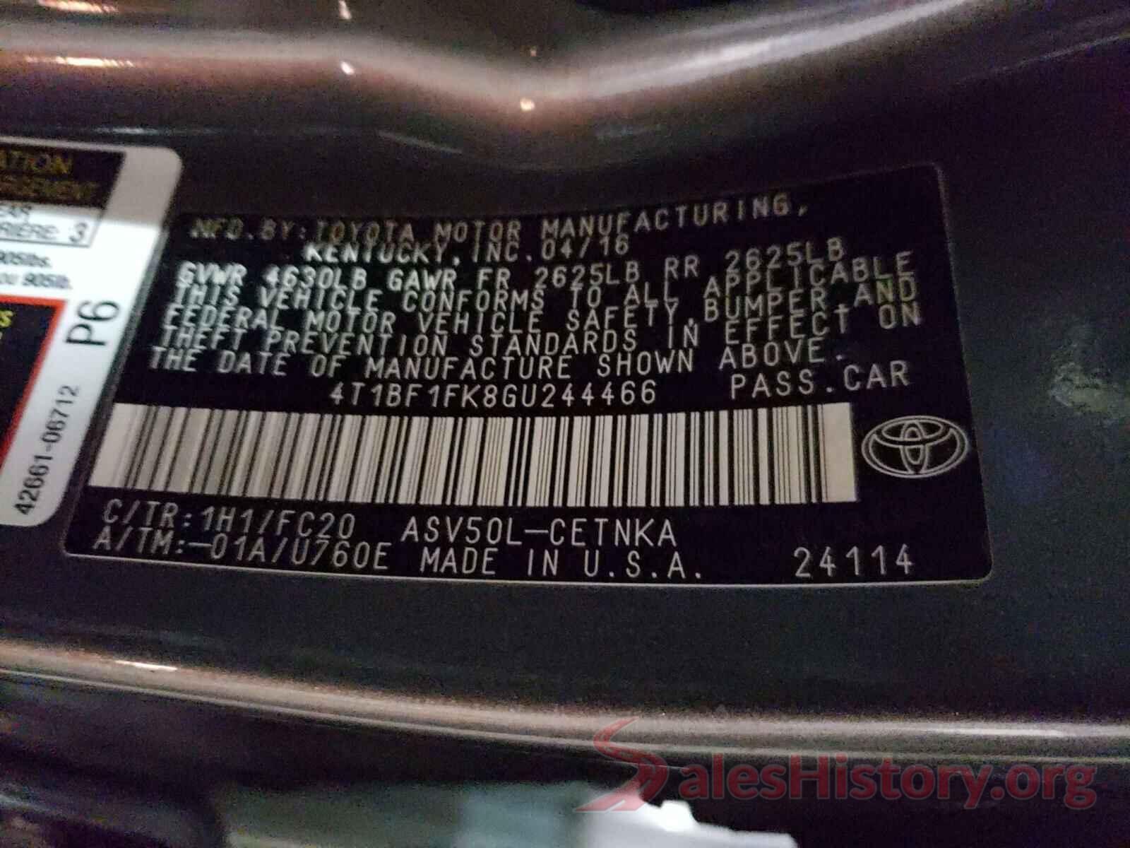 4T1BF1FK8GU244466 2016 TOYOTA CAMRY