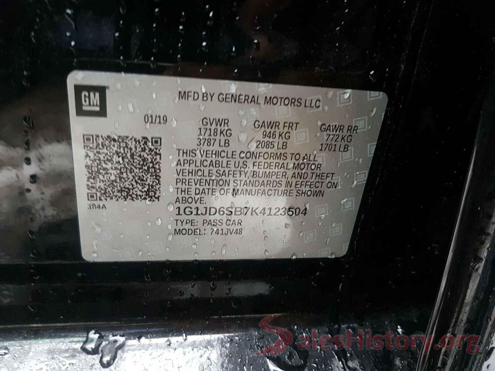 1G1JD6SB7K4123504 2019 CHEVROLET SONIC