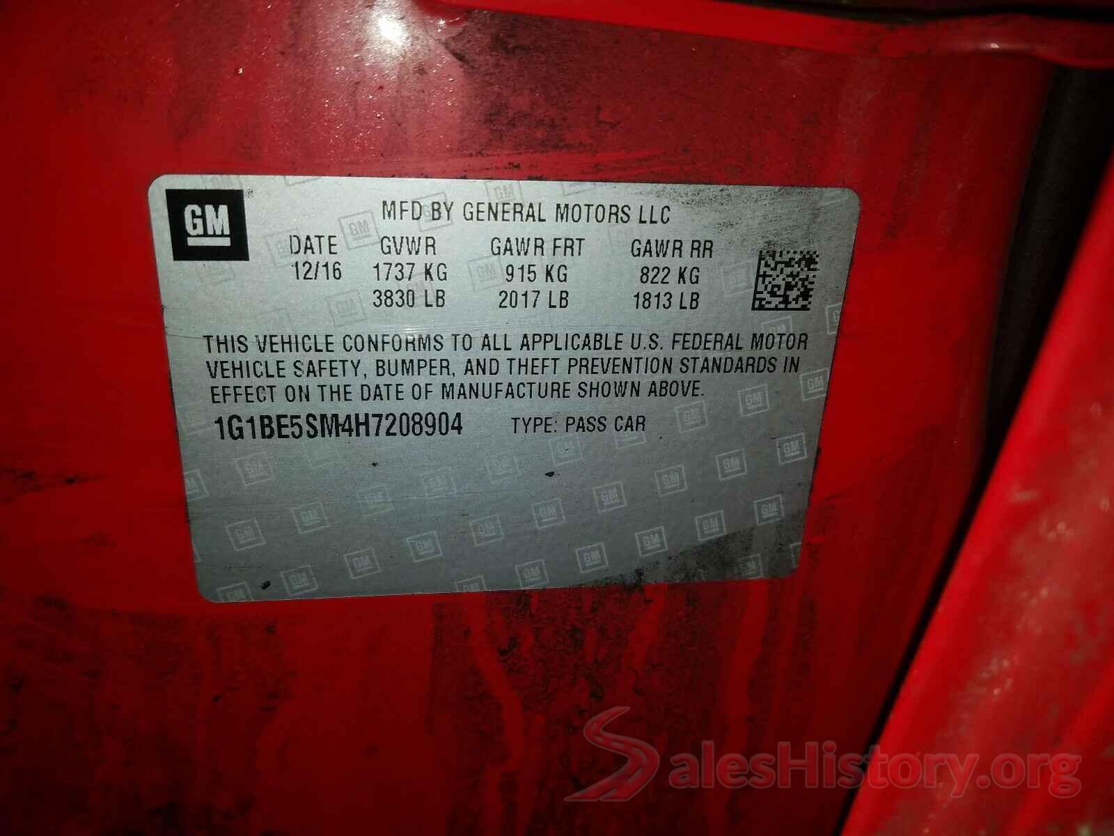 1G1BE5SM4H7208904 2017 CHEVROLET CRUZE