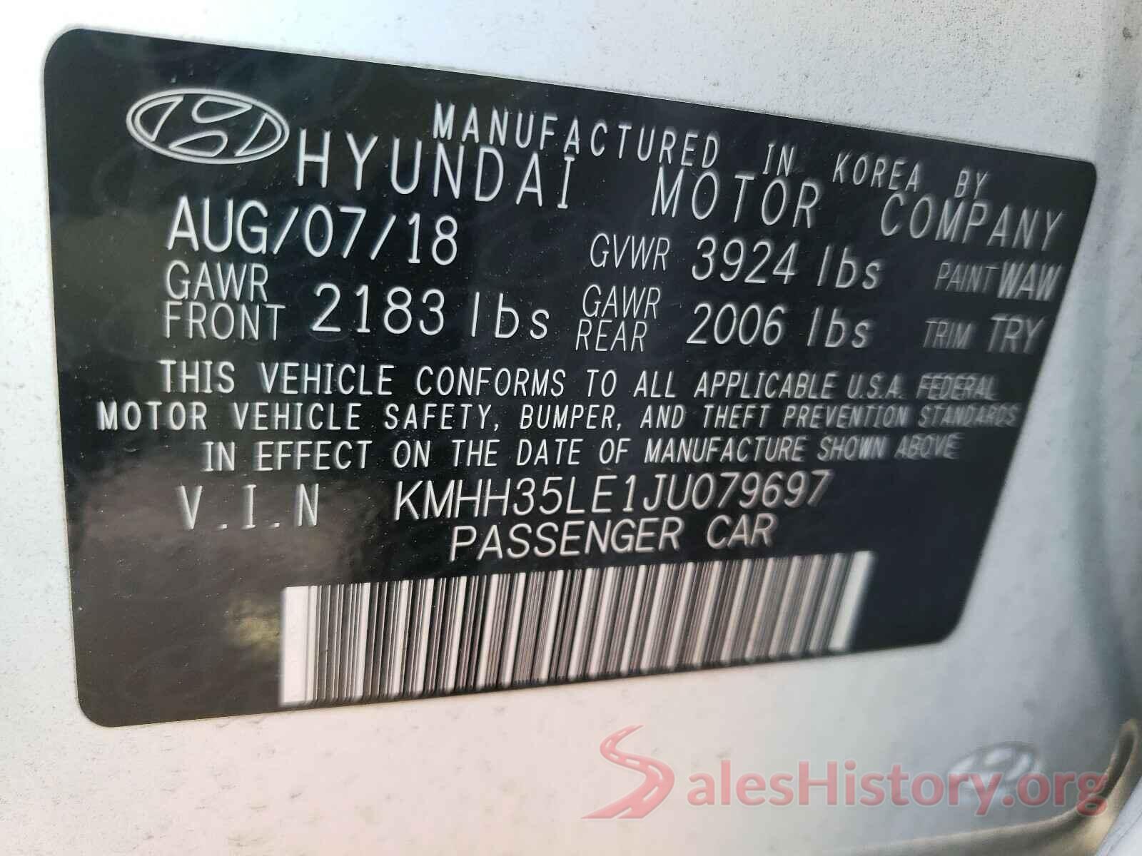 KMHH35LE1JU079697 2018 HYUNDAI ELANTRA