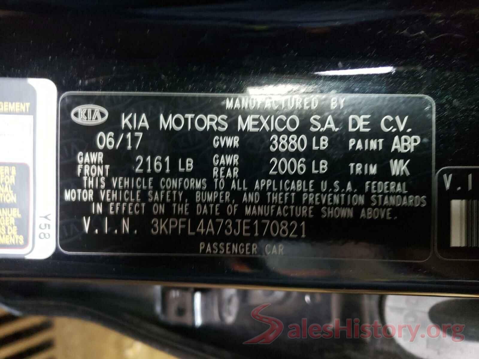 3KPFL4A73JE170821 2018 KIA FORTE