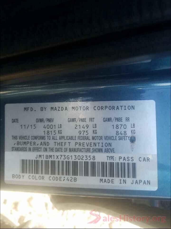 JM1BM1X73G1302358 2016 MAZDA 3