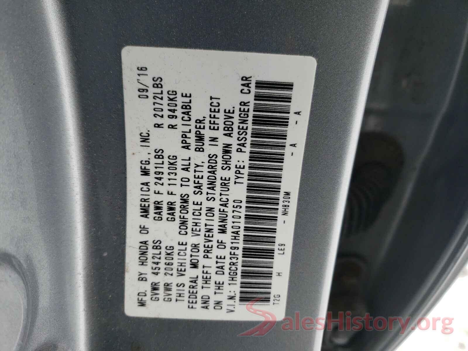 1HGCR3F91HA010750 2017 HONDA ACCORD