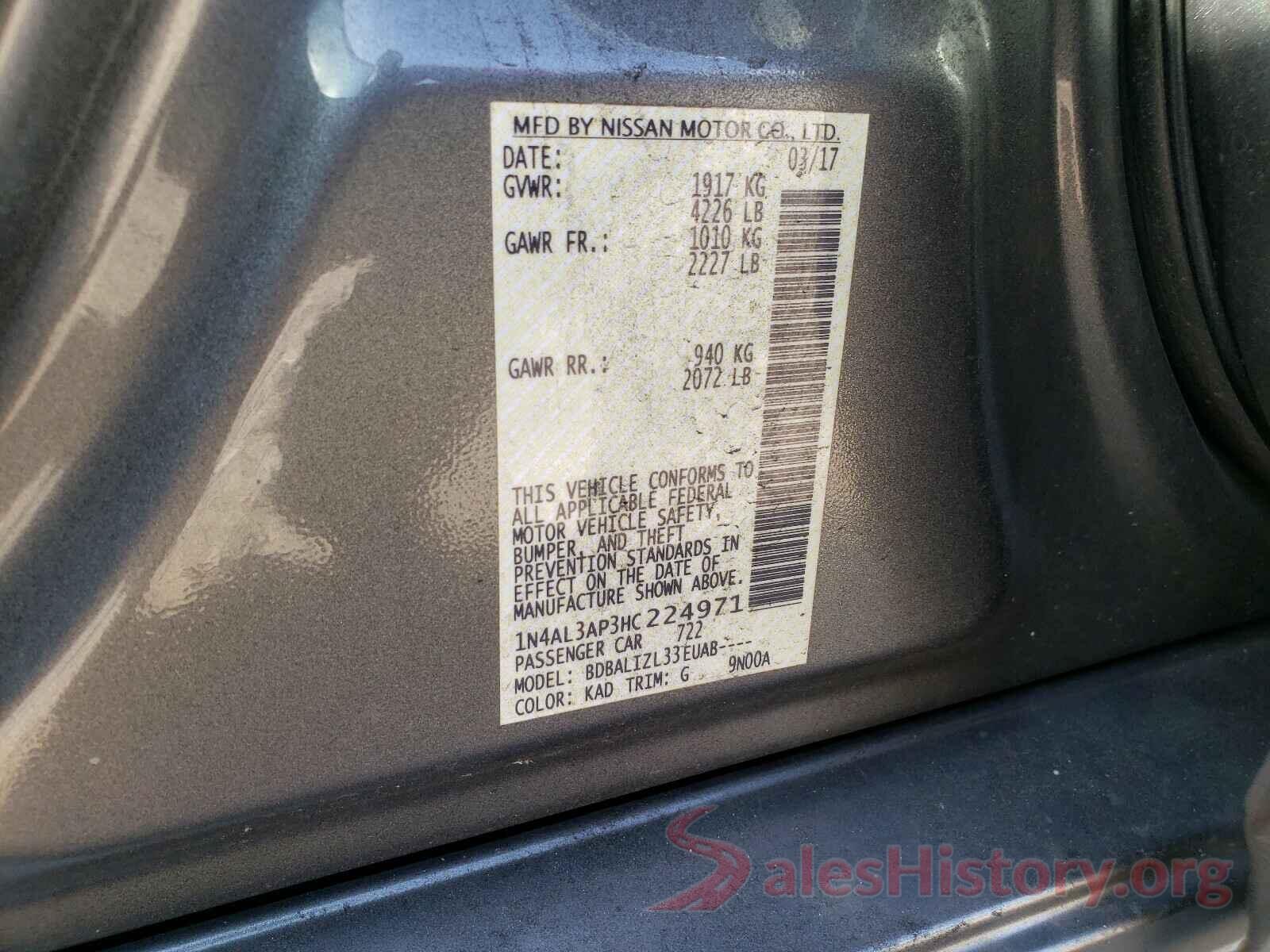 1N4AL3AP3HC224971 2017 NISSAN ALTIMA