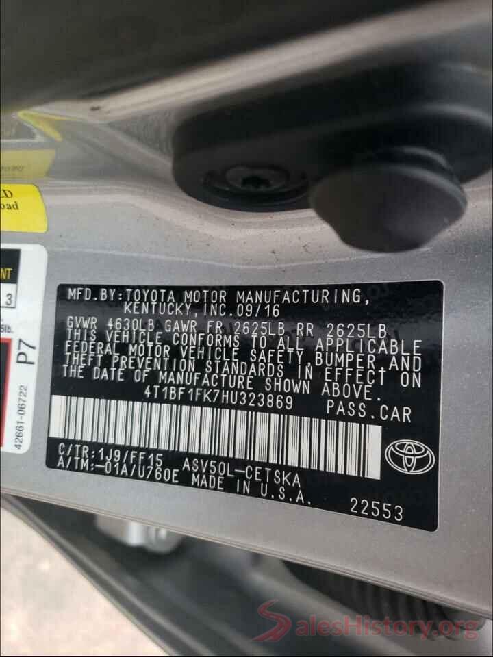 4T1BF1FK7HU323869 2017 TOYOTA CAMRY