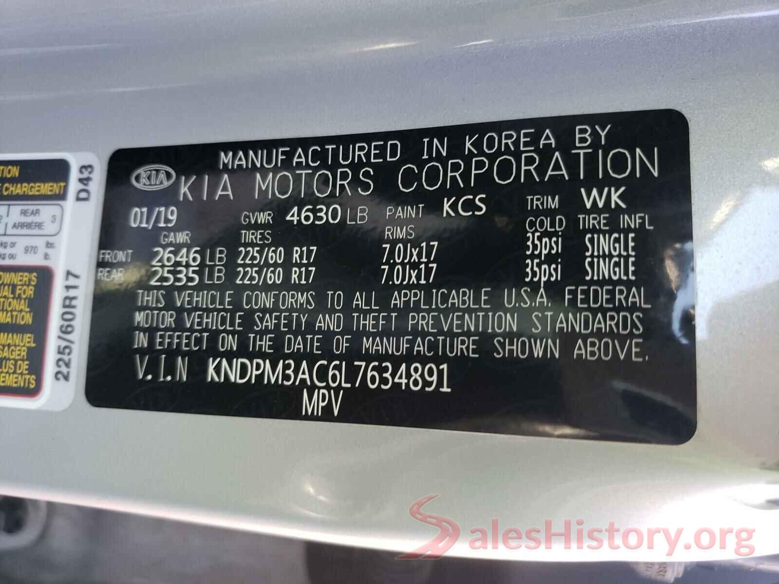 KNDPM3AC6L7634891 2020 KIA SPORTAGE