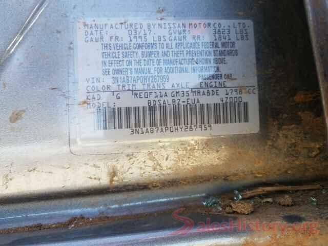 3N1AB7AP0HY287959 2017 NISSAN SENTRA