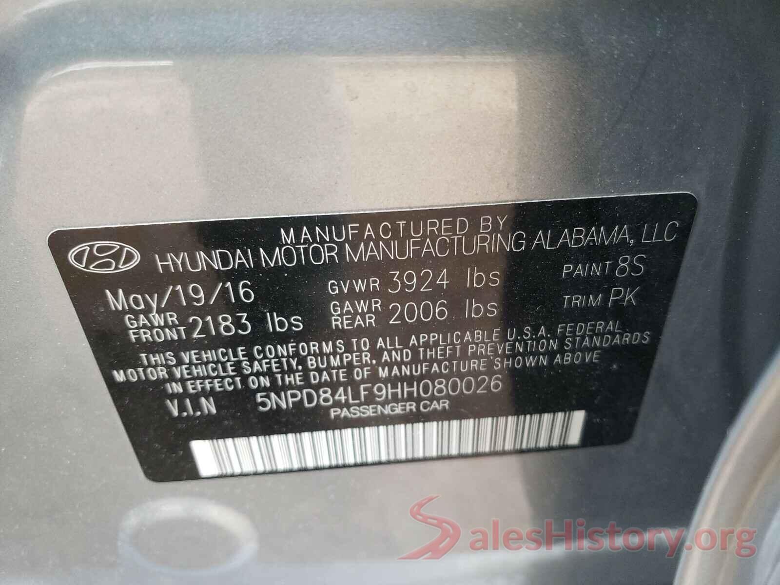 5NPD84LF9HH080026 2017 HYUNDAI ELANTRA