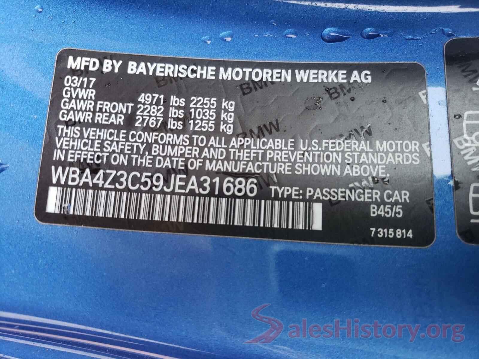 WBA4Z3C59JEA31686 2018 BMW 4 SERIES