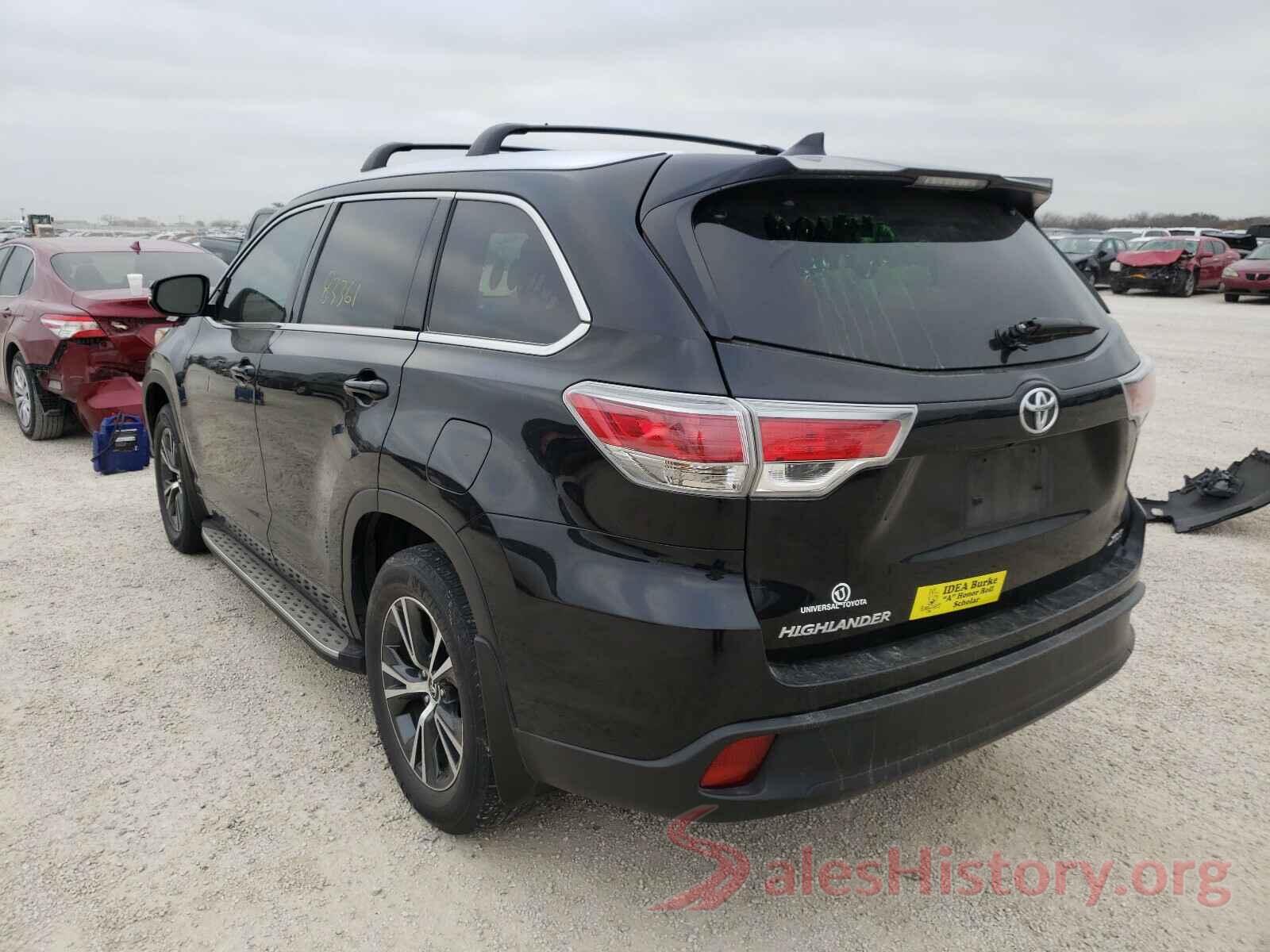 5TDKKRFH9GS501707 2016 TOYOTA HIGHLANDER