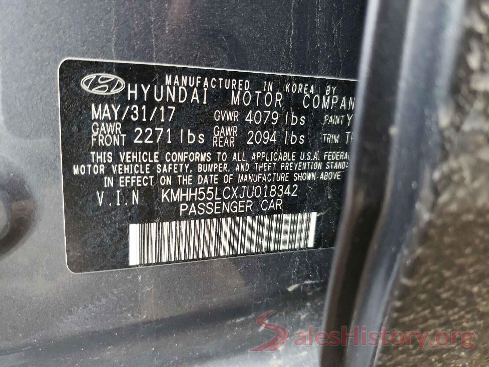 KMHH55LCXJU018342 2018 HYUNDAI ELANTRA