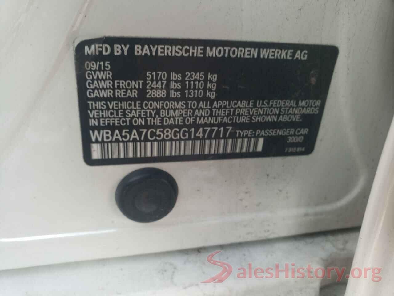 WBA5A7C58GG147717 2016 BMW 5 SERIES