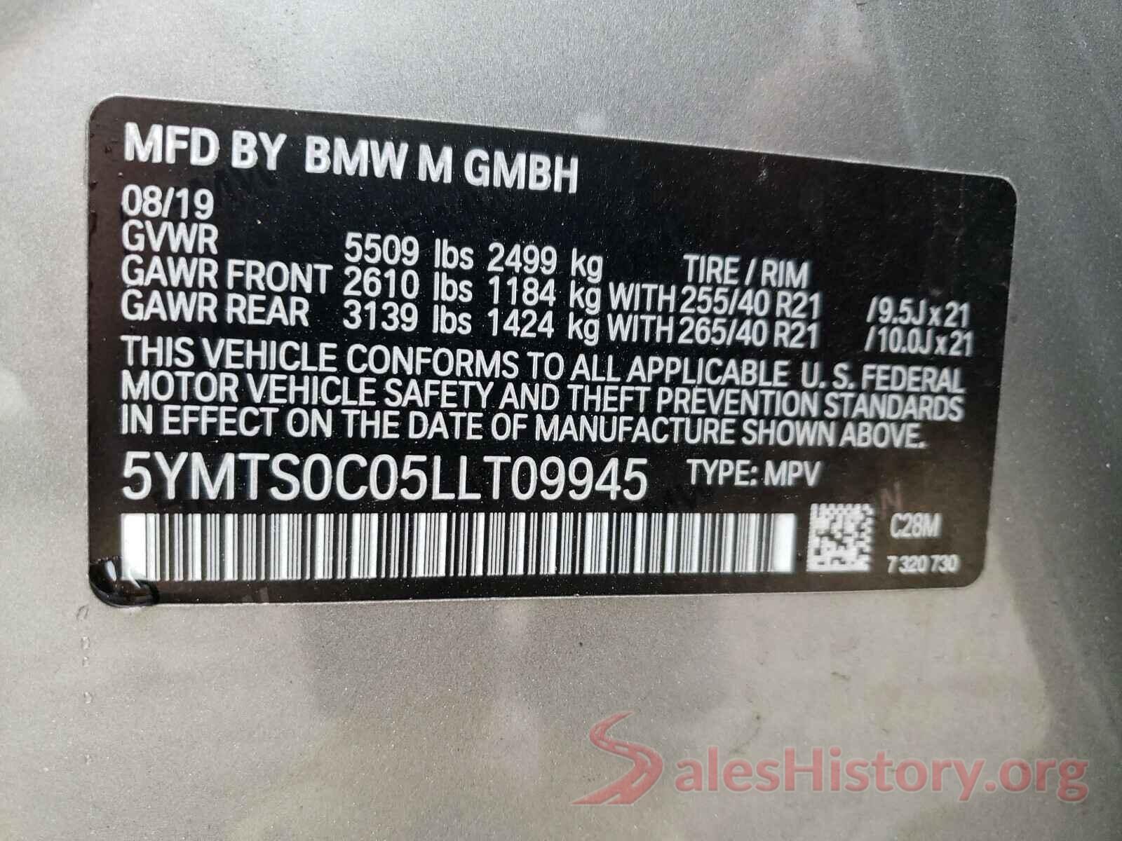 5YMTS0C05LLT09945 2020 BMW X3