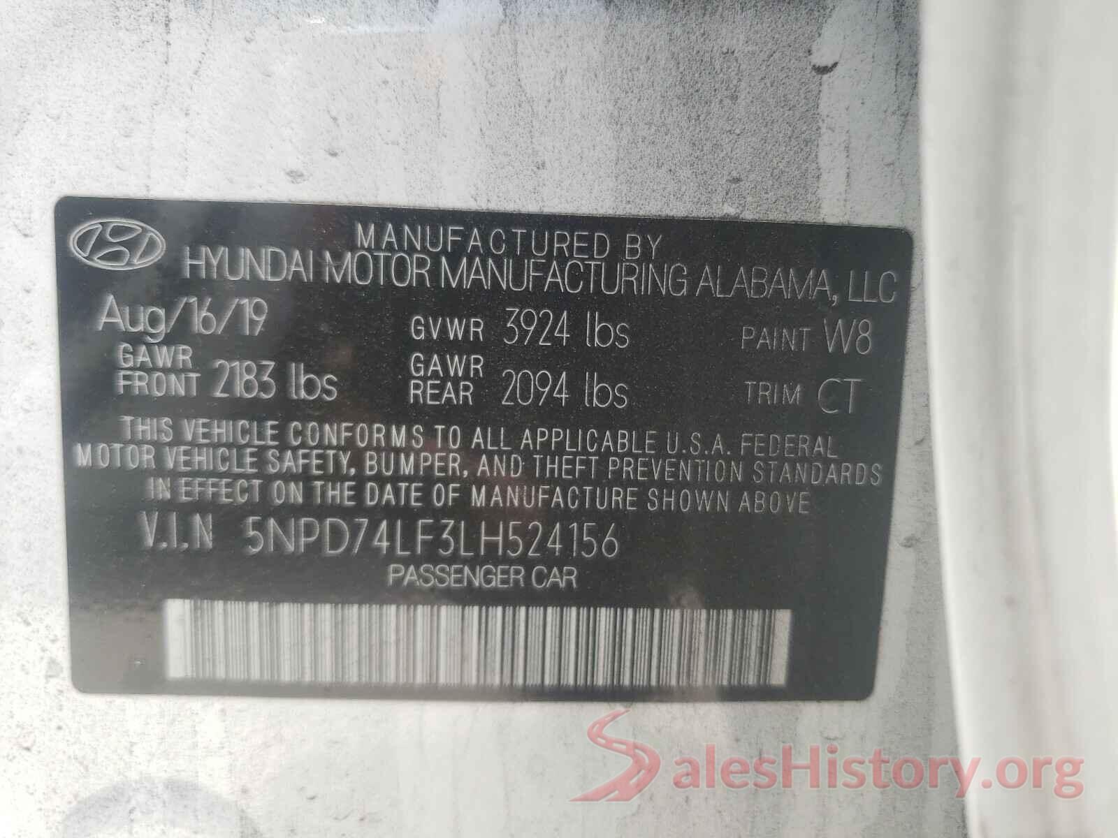 5NPD74LF3LH524156 2020 HYUNDAI ELANTRA