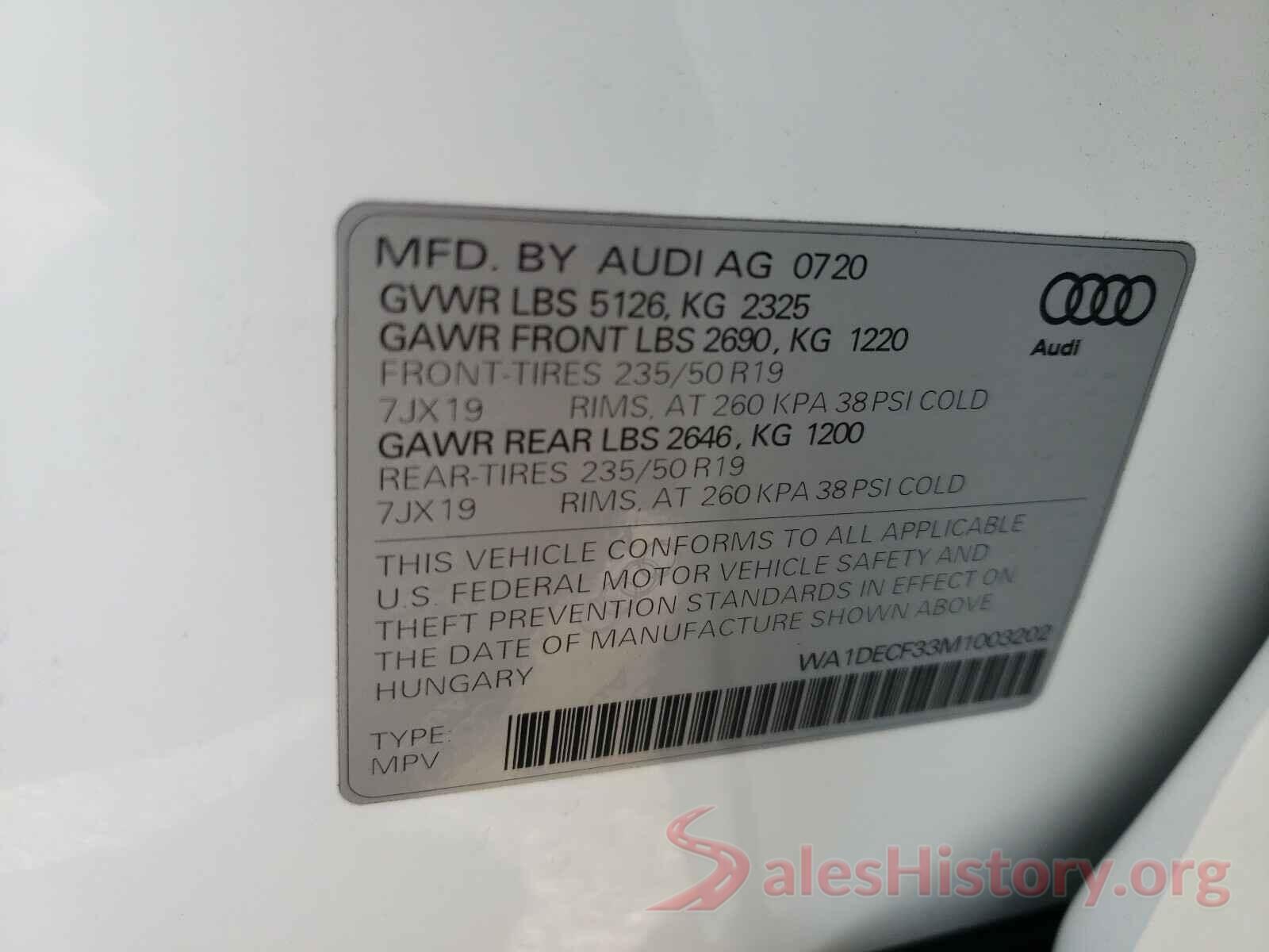 WA1DECF33M1003202 2021 AUDI Q3