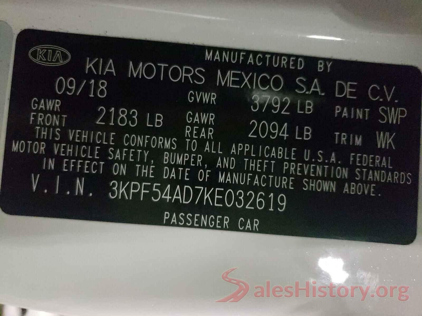 3KPF54AD7KE032619 2019 KIA FORTE