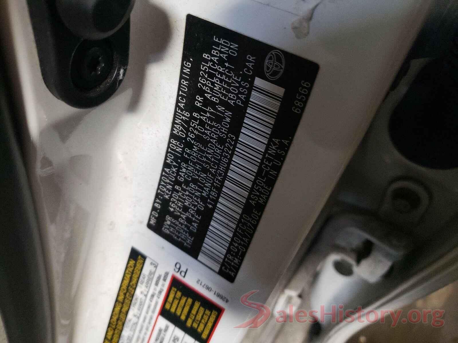 4T1BF1FK3HU632223 2017 TOYOTA CAMRY