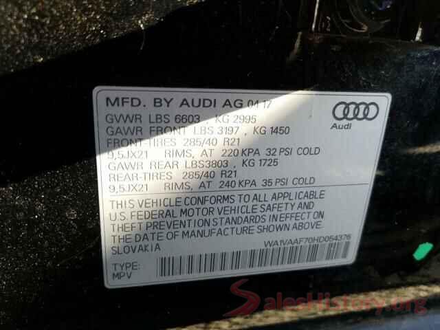 WA1VAAF70HD054376 2017 AUDI Q7