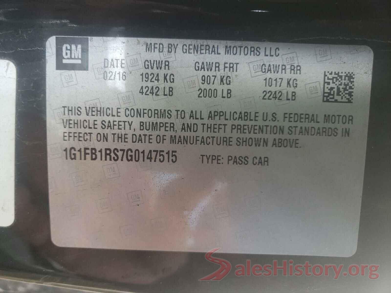 1G1FB1RS7G0147515 2016 CHEVROLET CAMARO