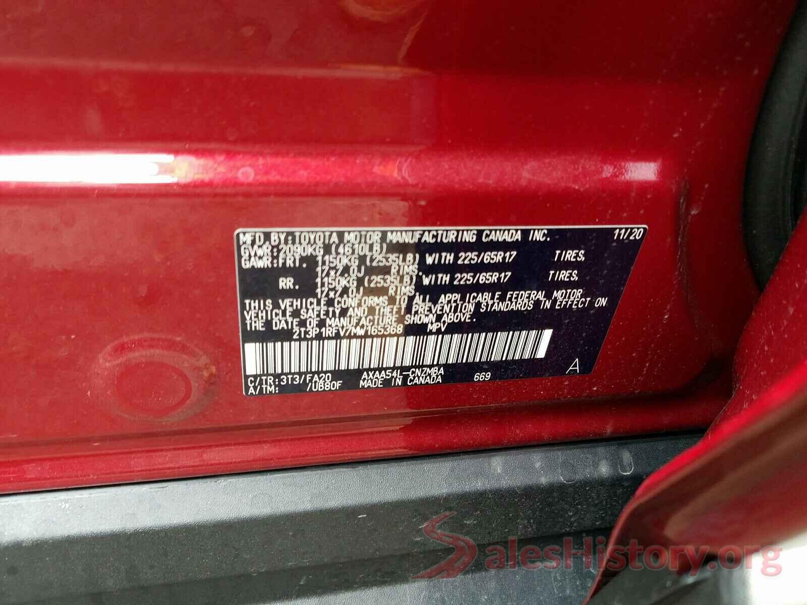 2T3P1RFV7MW165368 2021 TOYOTA RAV4