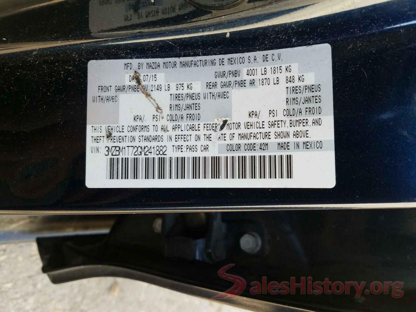 3MZBM1T72GM241882 2016 MAZDA 3