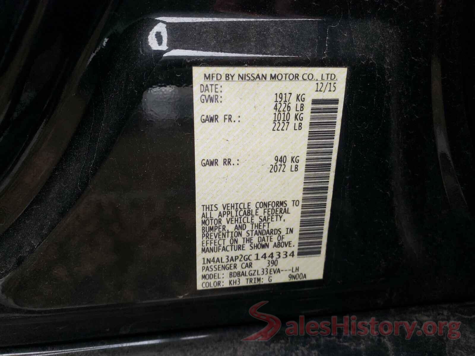 1N4AL3AP2GC144334 2016 NISSAN ALTIMA