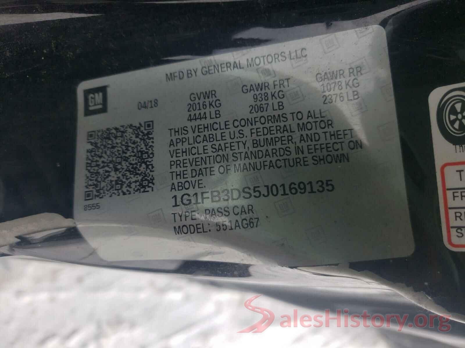 1G1FB3DS5J0169135 2018 CHEVROLET CAMARO