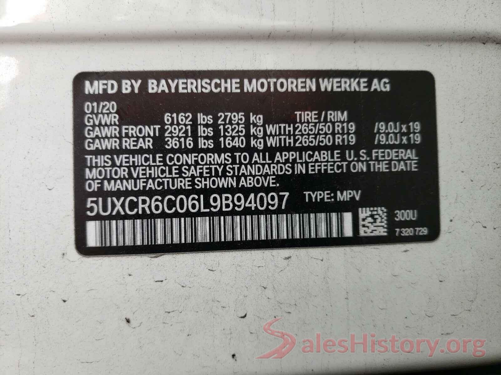 5UXCR6C06L9B94097 2020 BMW X5