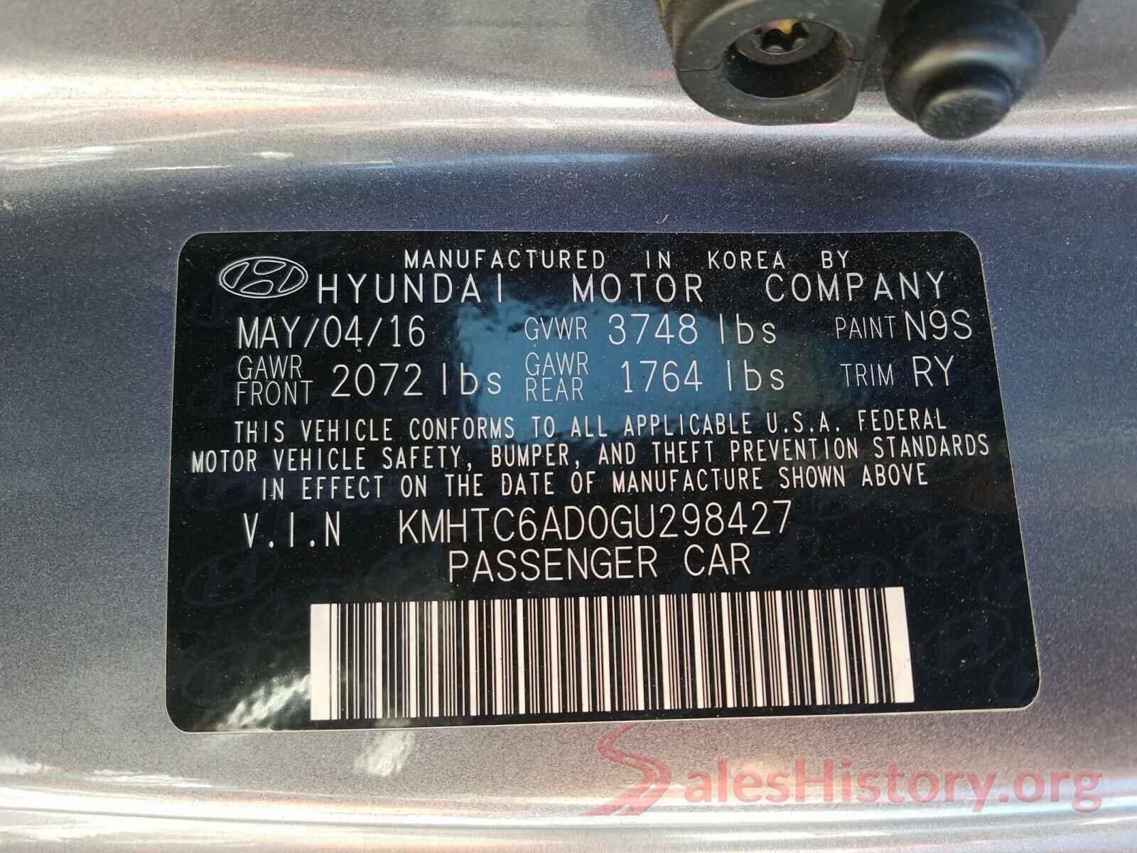 KMHTC6AD0GU298427 2016 HYUNDAI VELOSTER