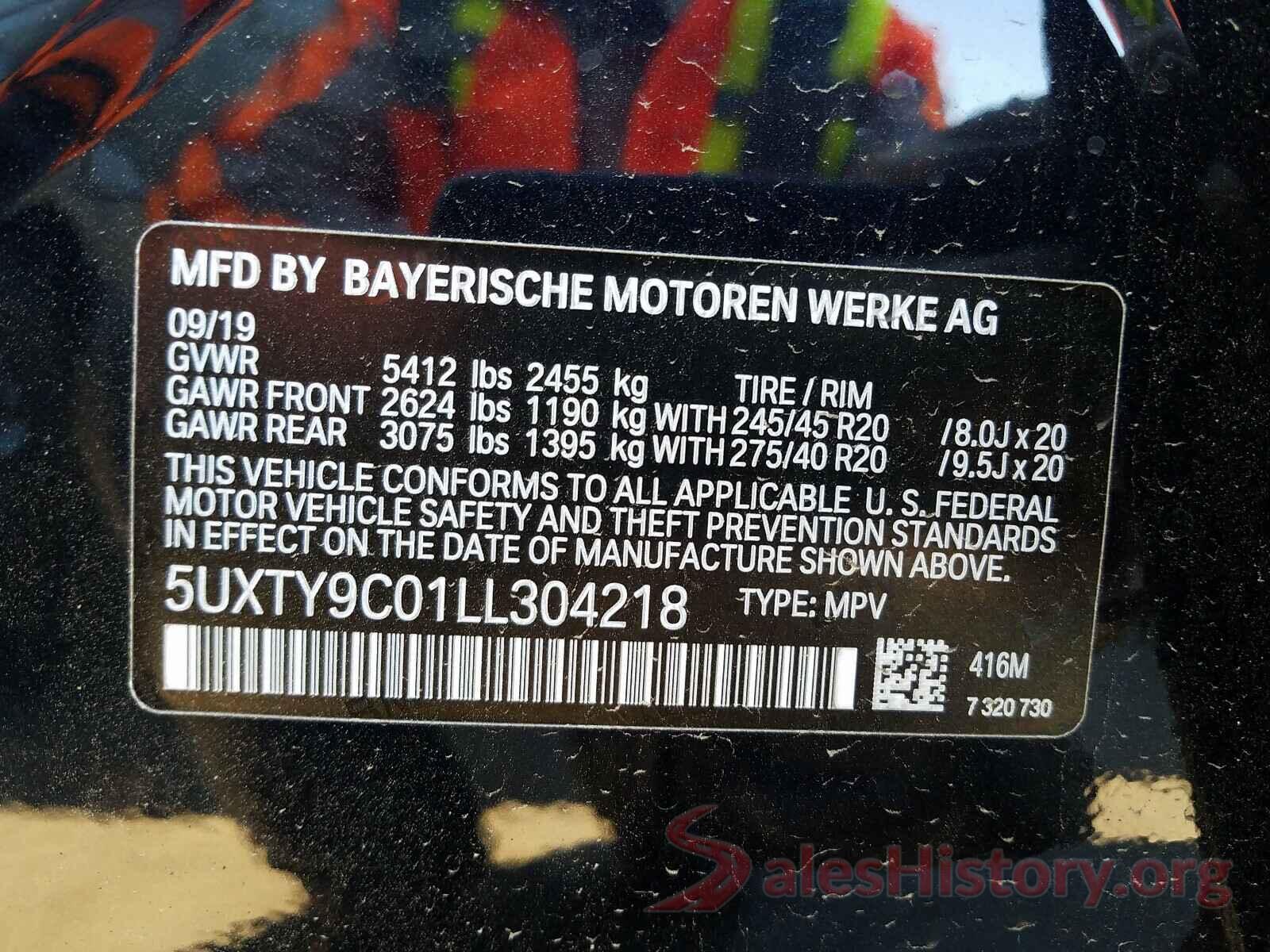 5UXTY9C01LL304218 2020 BMW X3