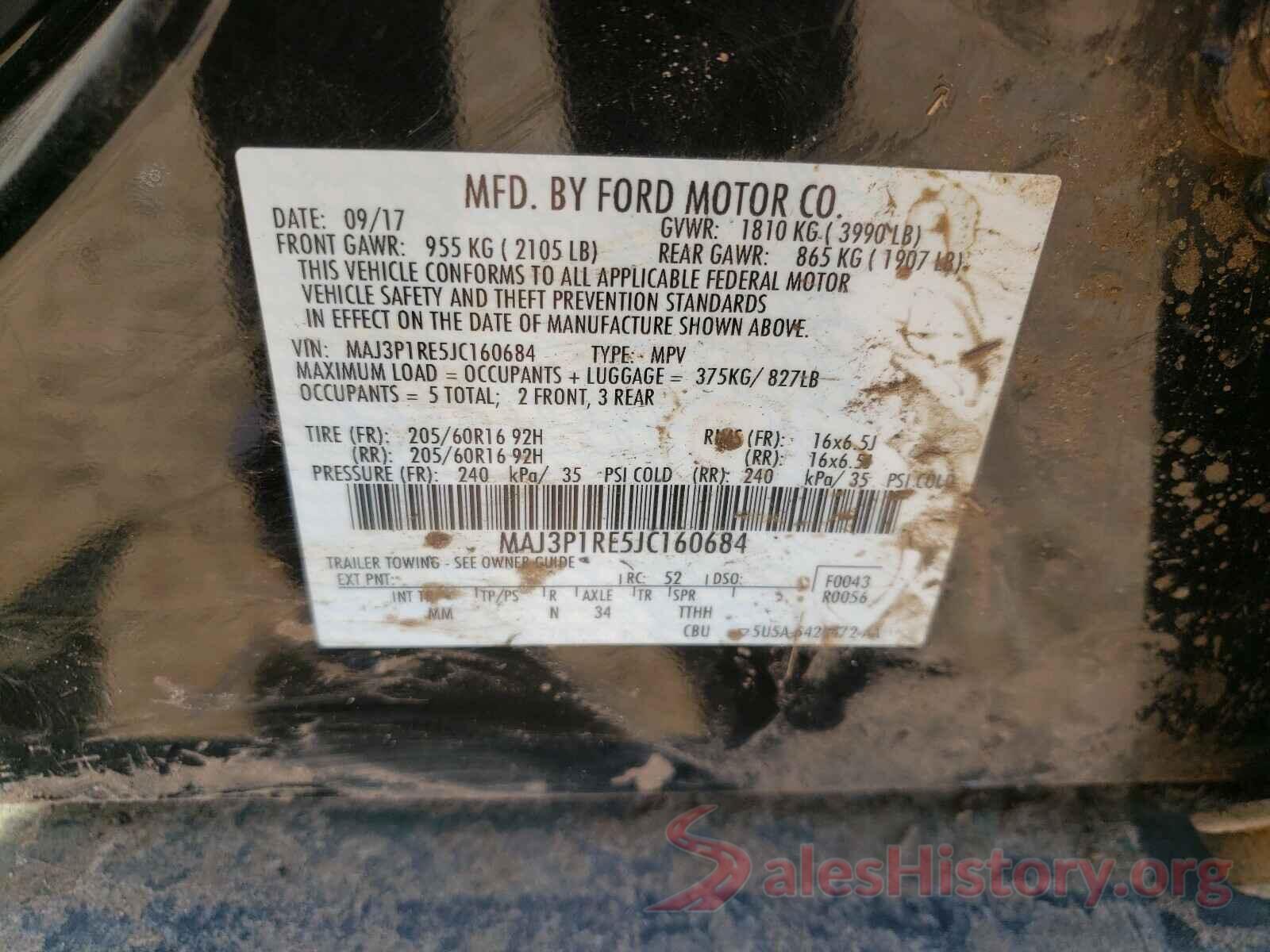 MAJ3P1RE5JC160684 2018 FORD ALL OTHER