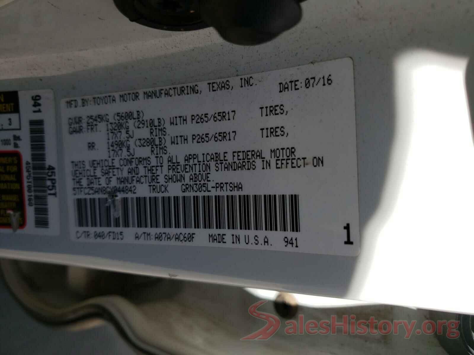 5TFCZ5AN8GX044842 2016 TOYOTA TACOMA