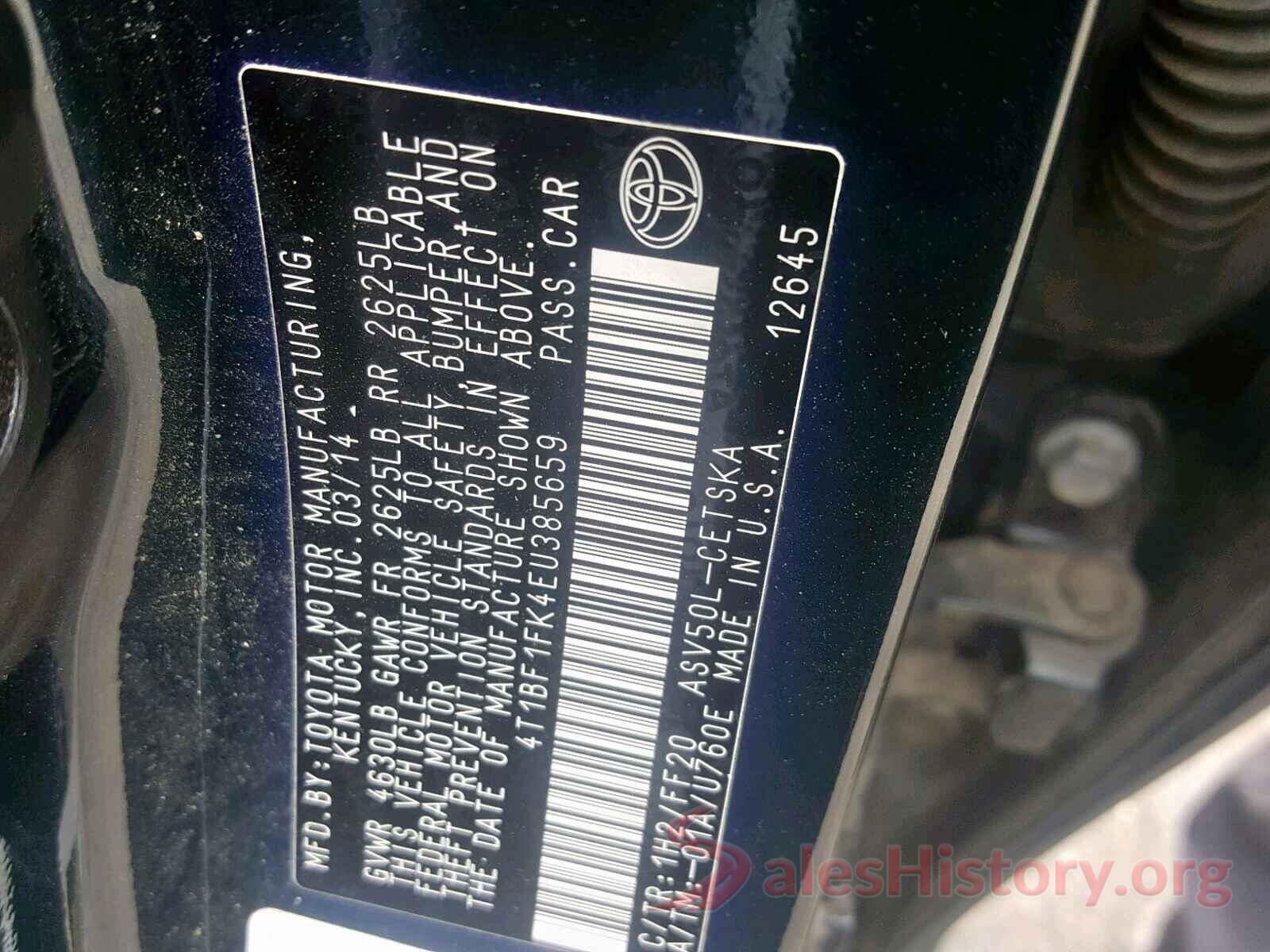 4T1BF1FK4EU385659 2014 TOYOTA CAMRY