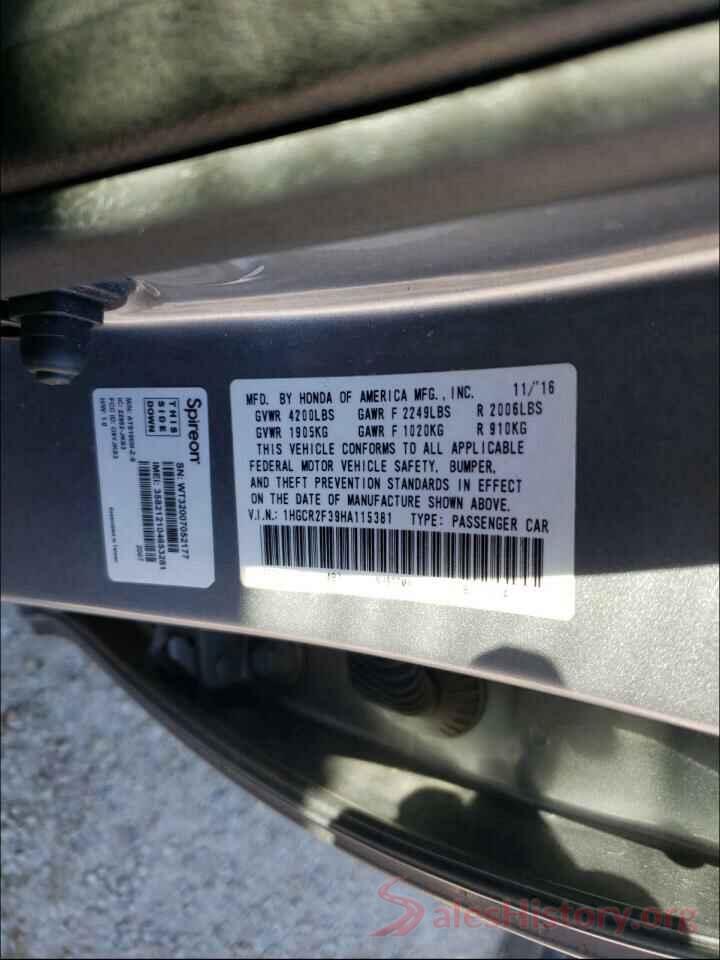 1HGCR2F39HA115381 2017 HONDA ACCORD