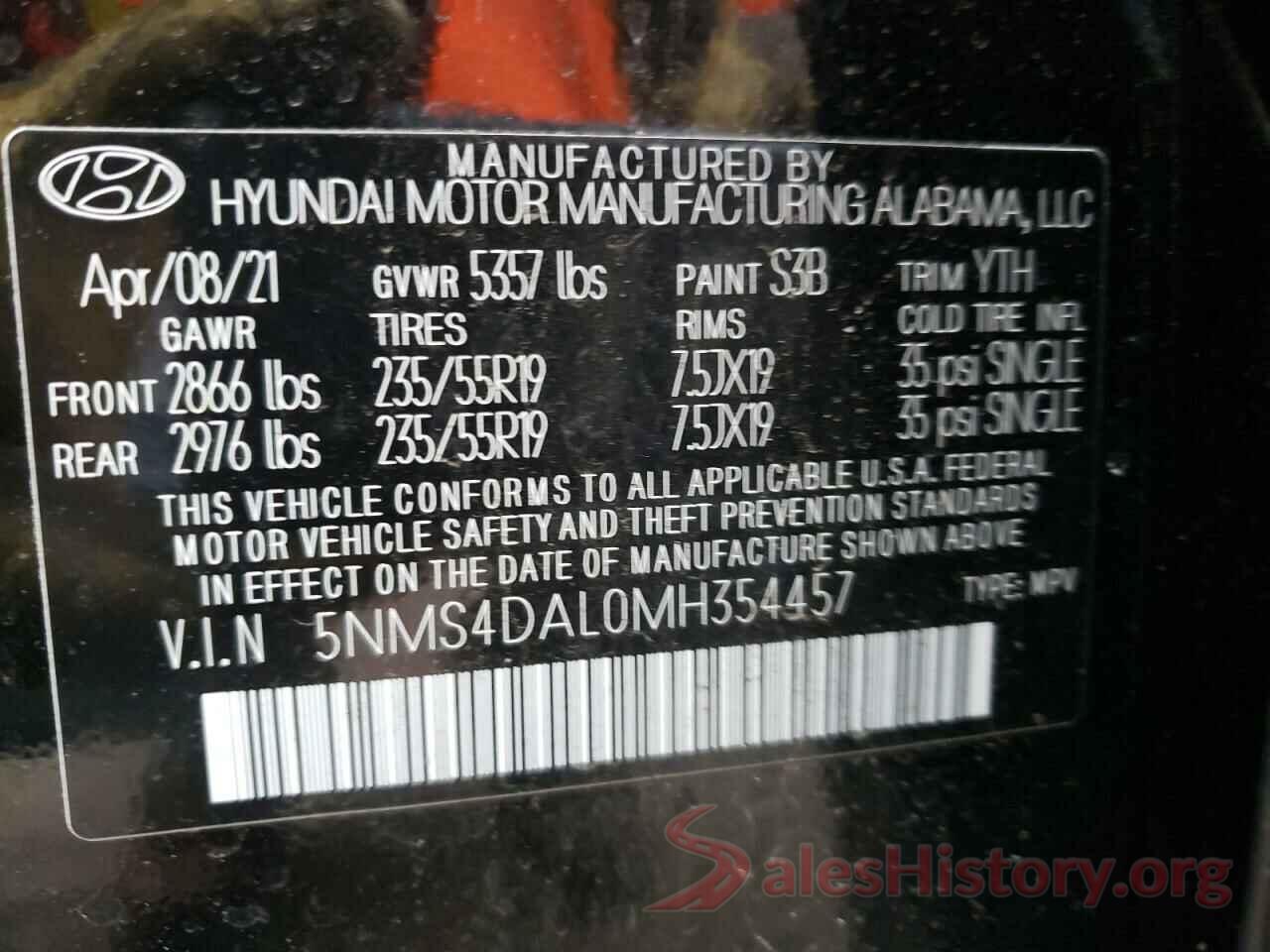 5NMS4DAL0MH354457 2021 HYUNDAI SANTA FE