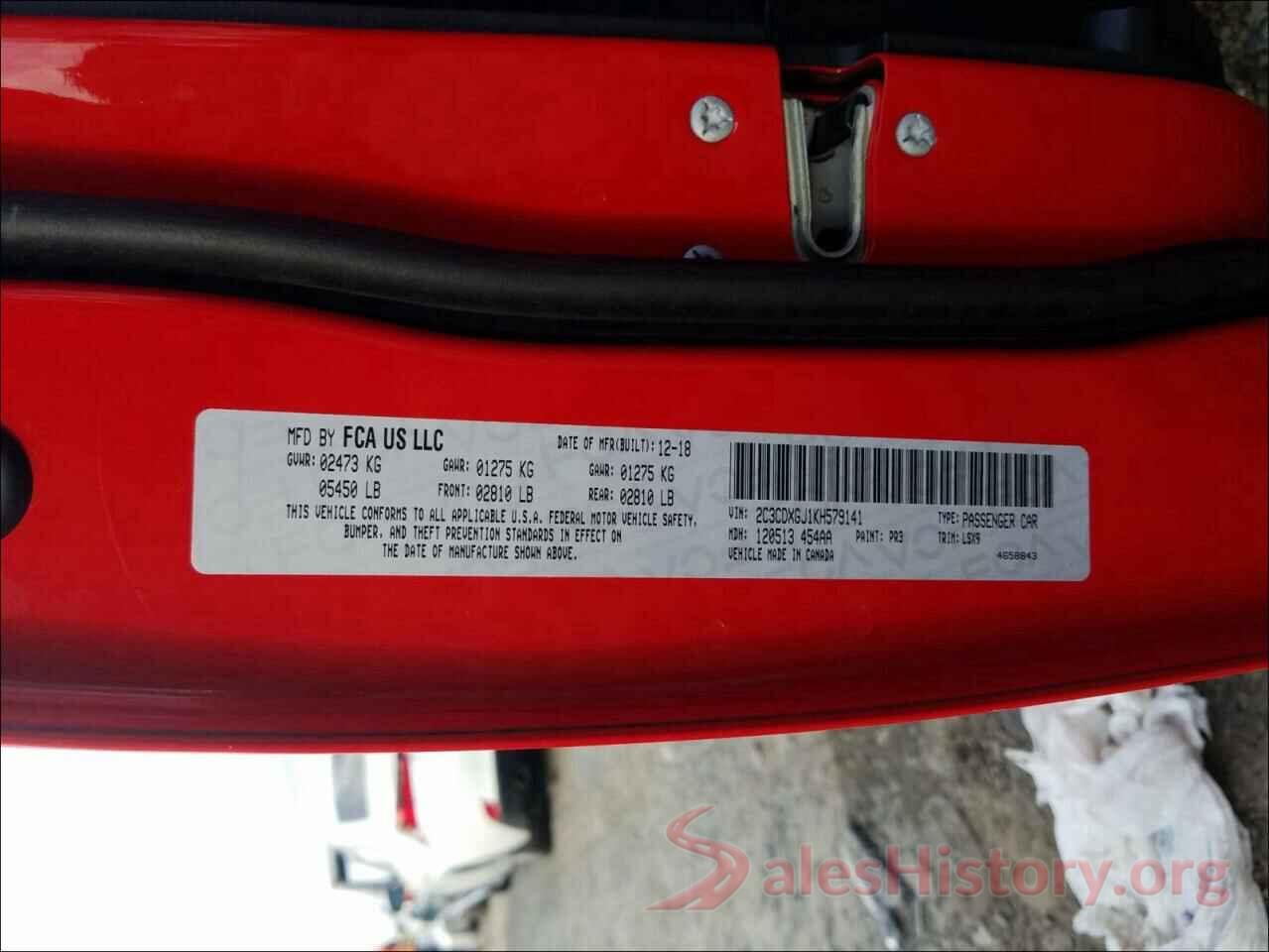 2C3CDXGJ1KH579141 2019 DODGE CHARGER