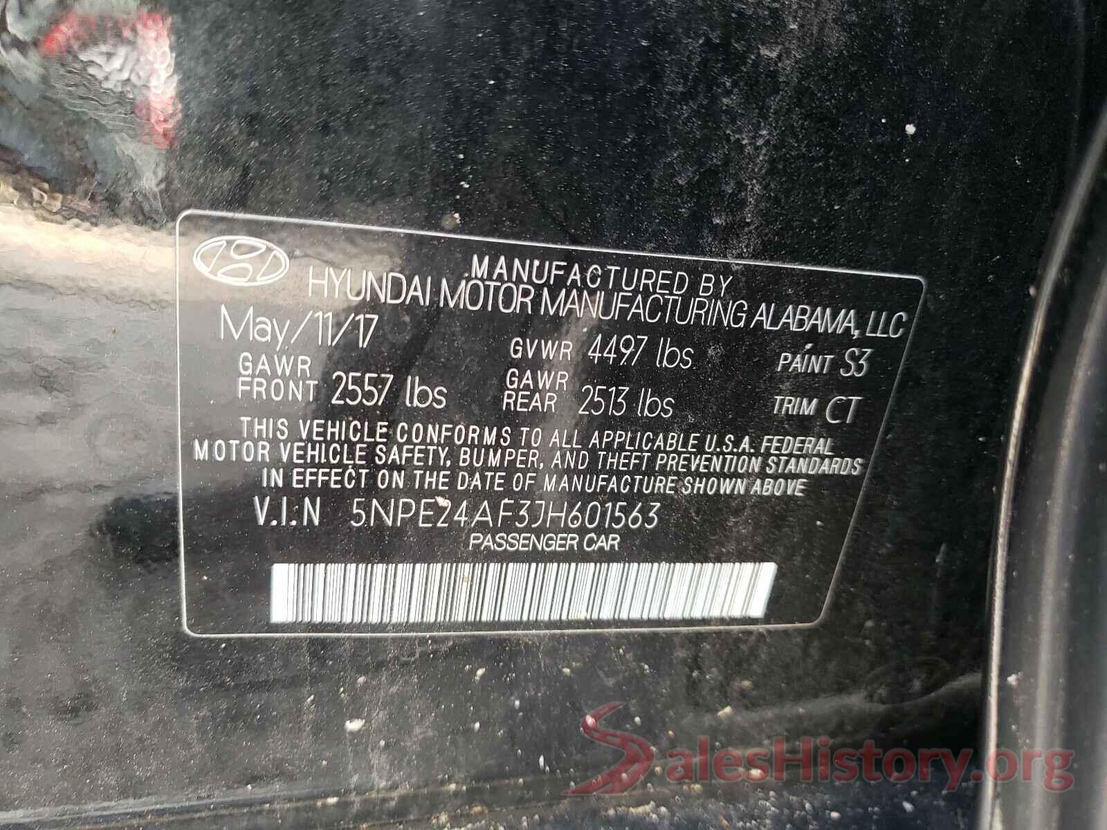 5NPE24AF3JH601563 2018 HYUNDAI SONATA