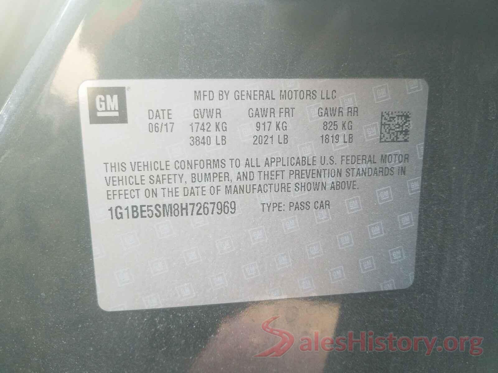 1G1BE5SM8H7267969 2017 CHEVROLET CRUZE