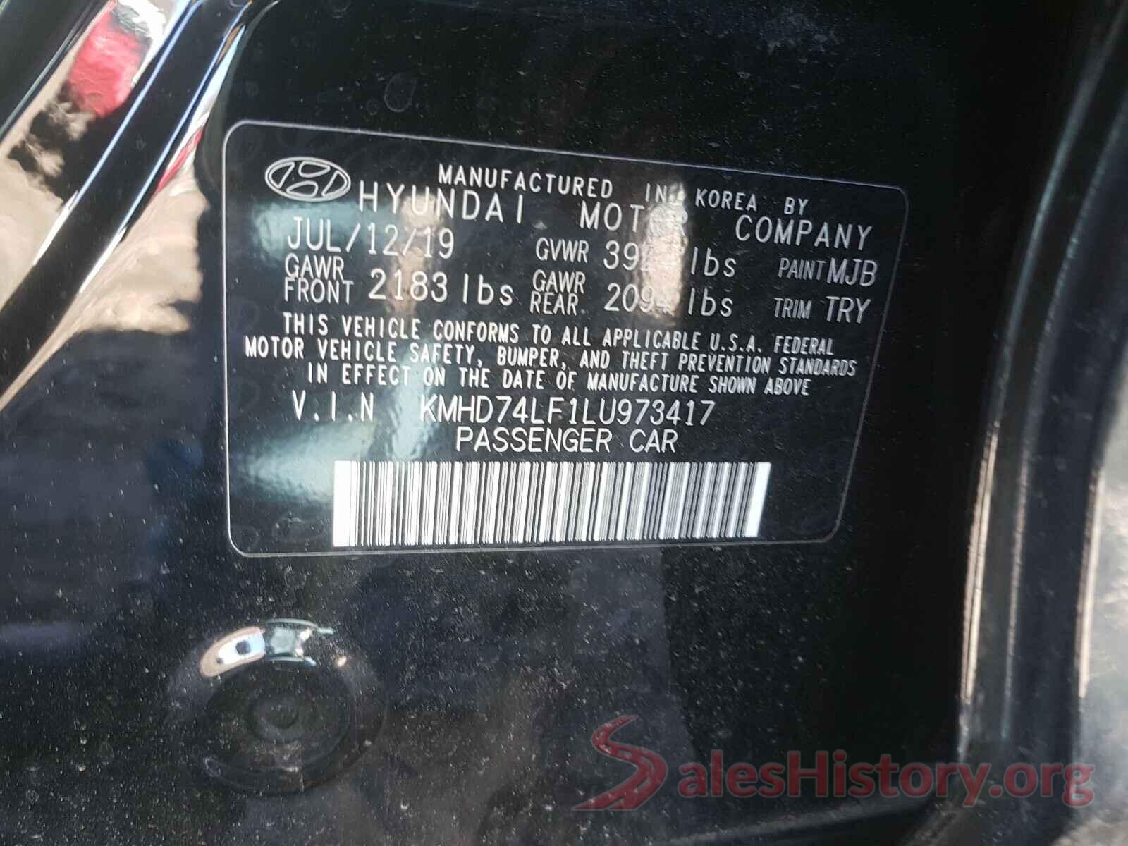 KMHD74LF1LU973417 2020 HYUNDAI ELANTRA