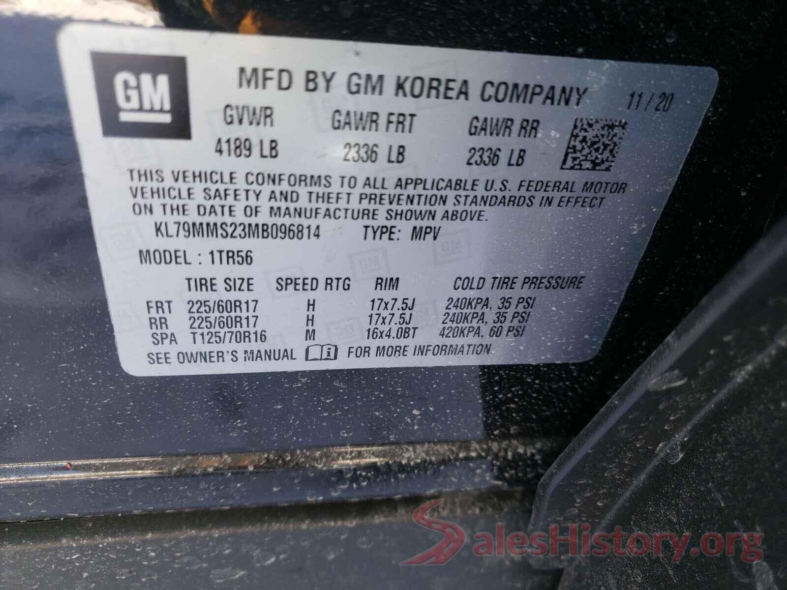 KL79MMS23MB096814 2021 CHEVROLET TRAILBLAZE