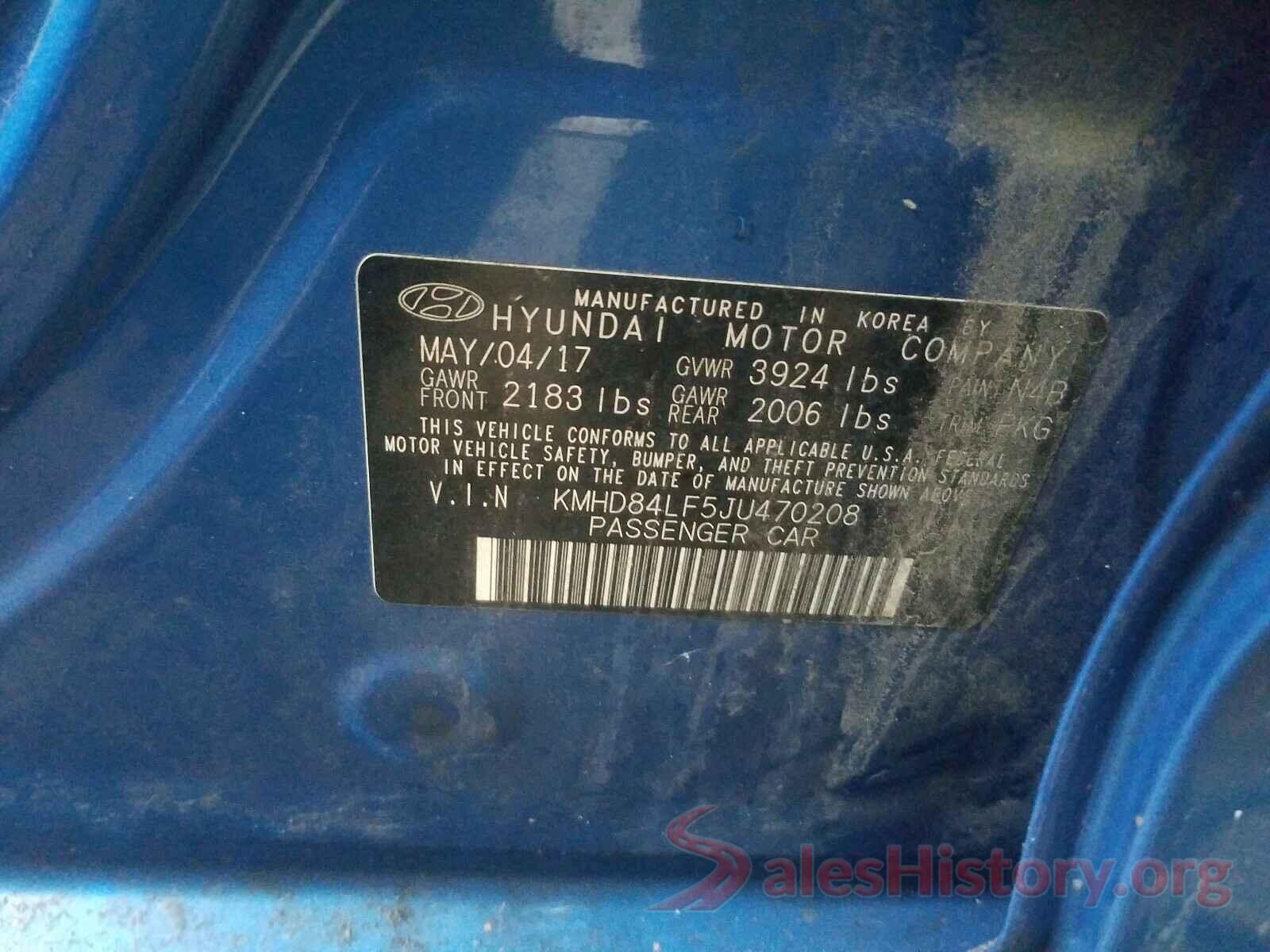 KMHD84LF5JU470208 2018 HYUNDAI ELANTRA