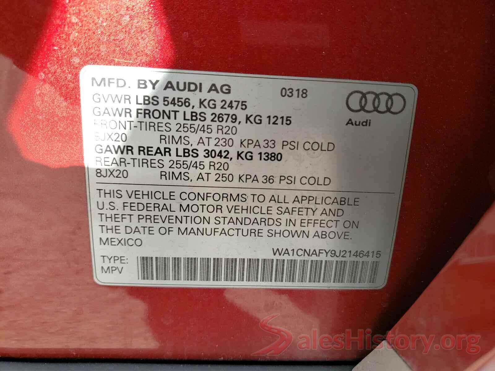 WA1CNAFY9J2146415 2018 AUDI Q5