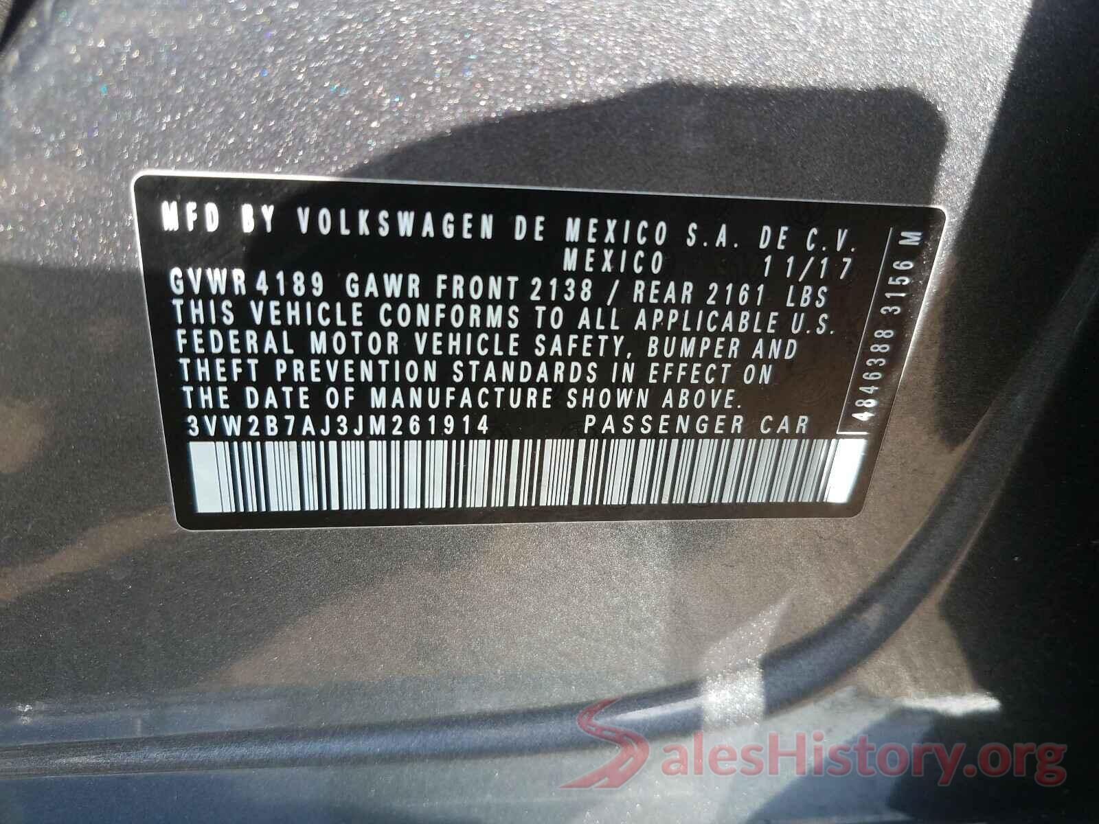 3VW2B7AJ3JM261914 2018 VOLKSWAGEN JETTA