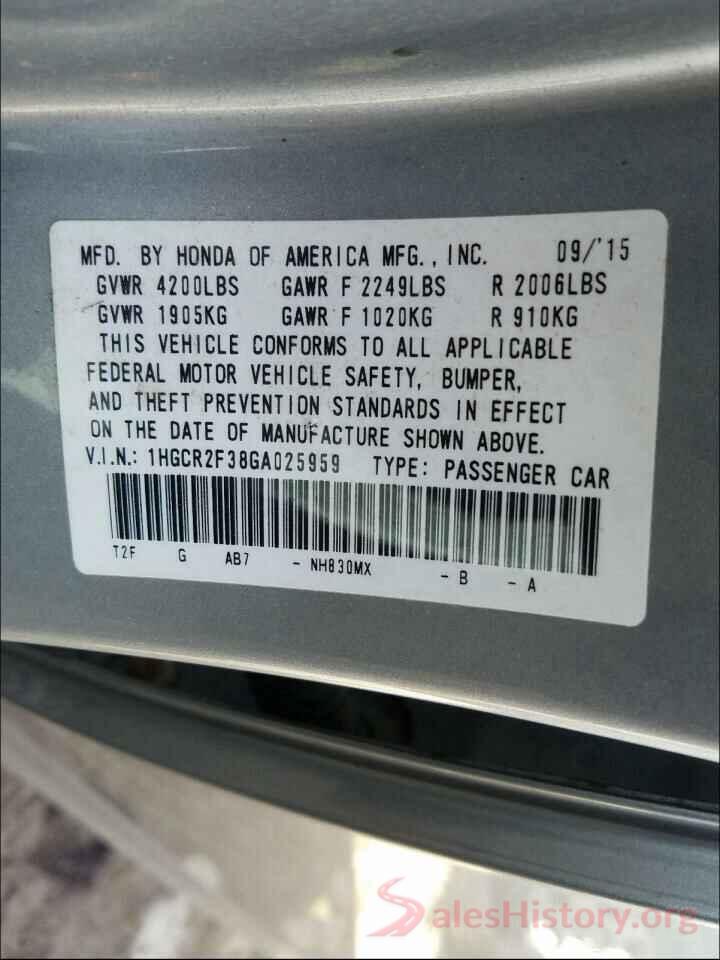 1HGCR2F38GA025959 2016 HONDA ACCORD