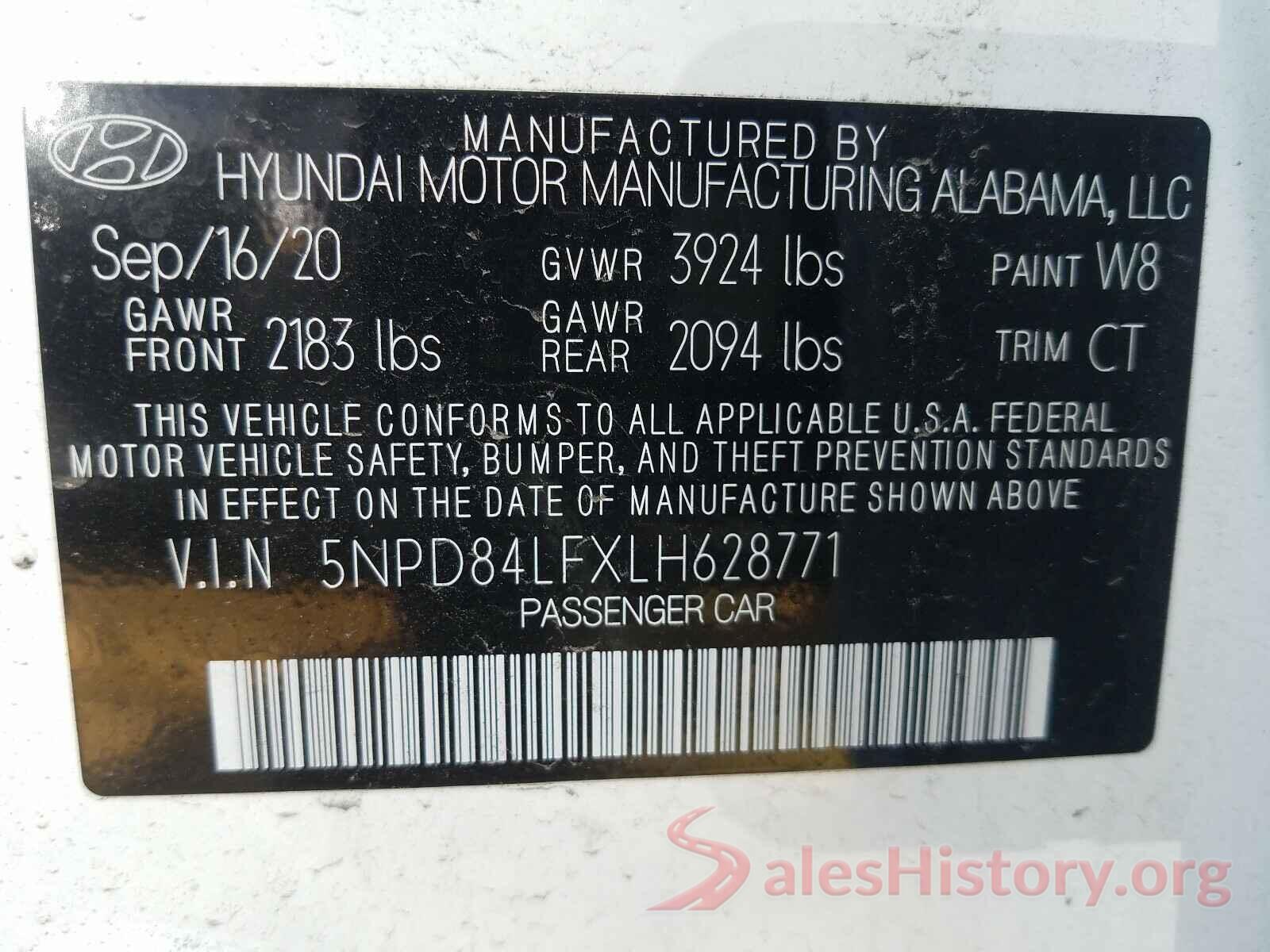 5NPD84LFXLH628771 2020 HYUNDAI ELANTRA