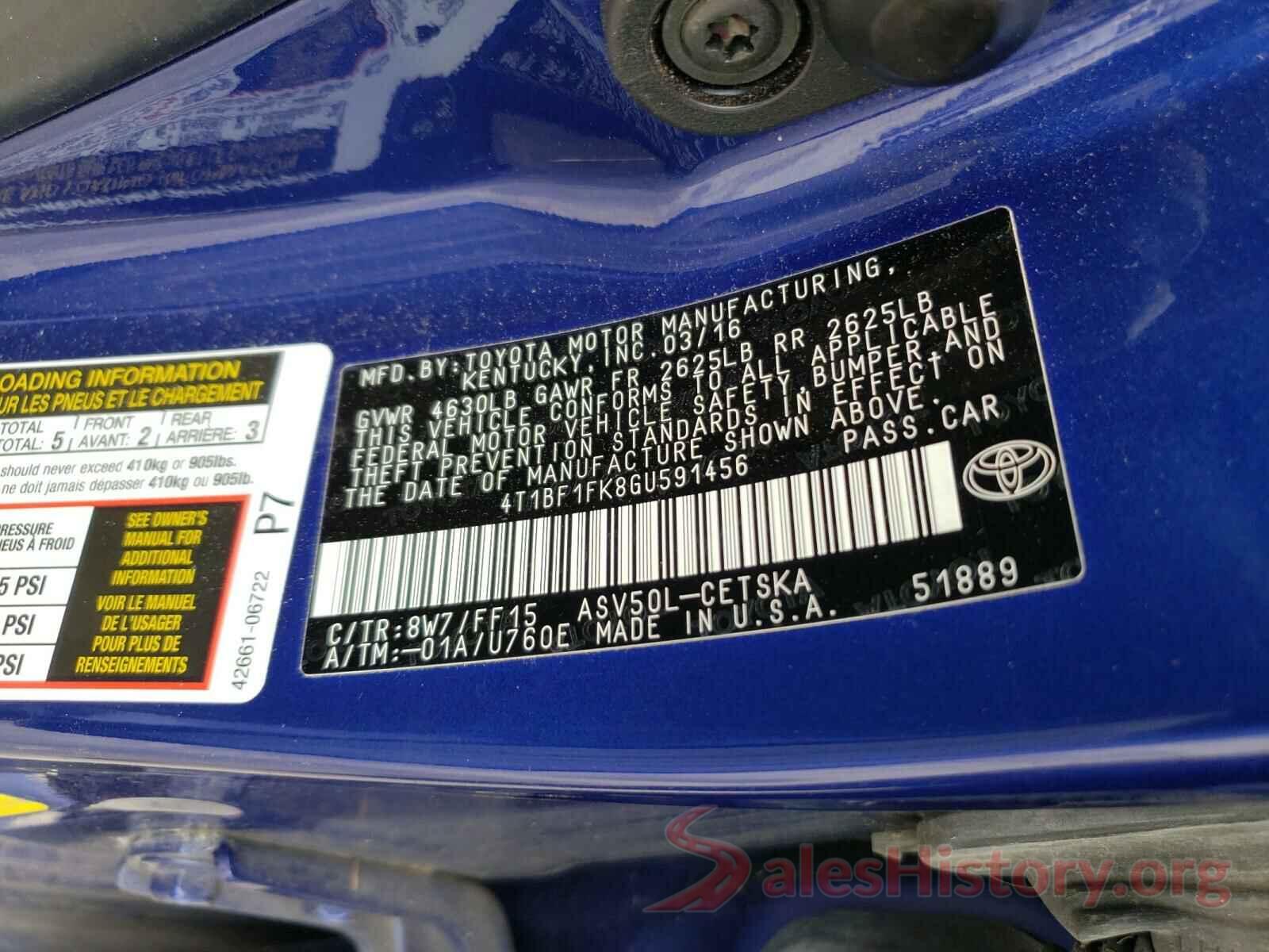 4T1BF1FK8GU591456 2016 TOYOTA CAMRY