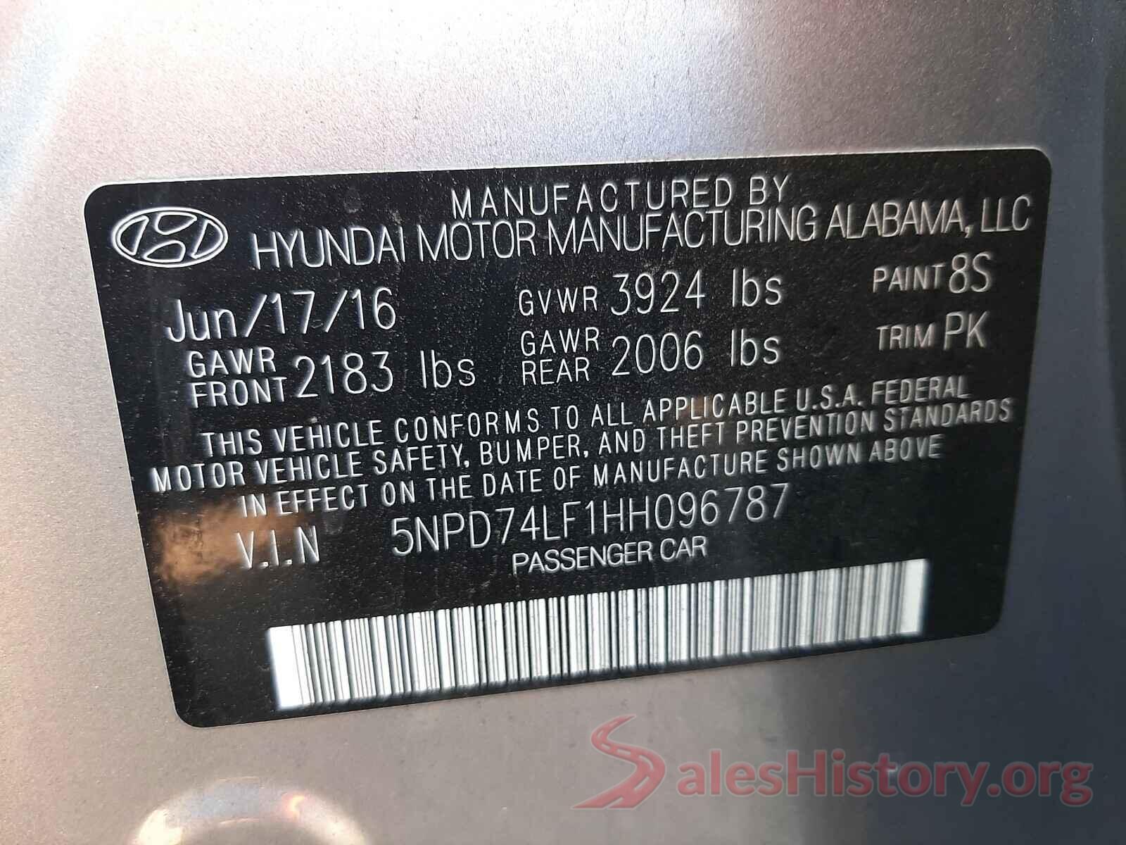 5NPD74LF1HH096787 2017 HYUNDAI ELANTRA